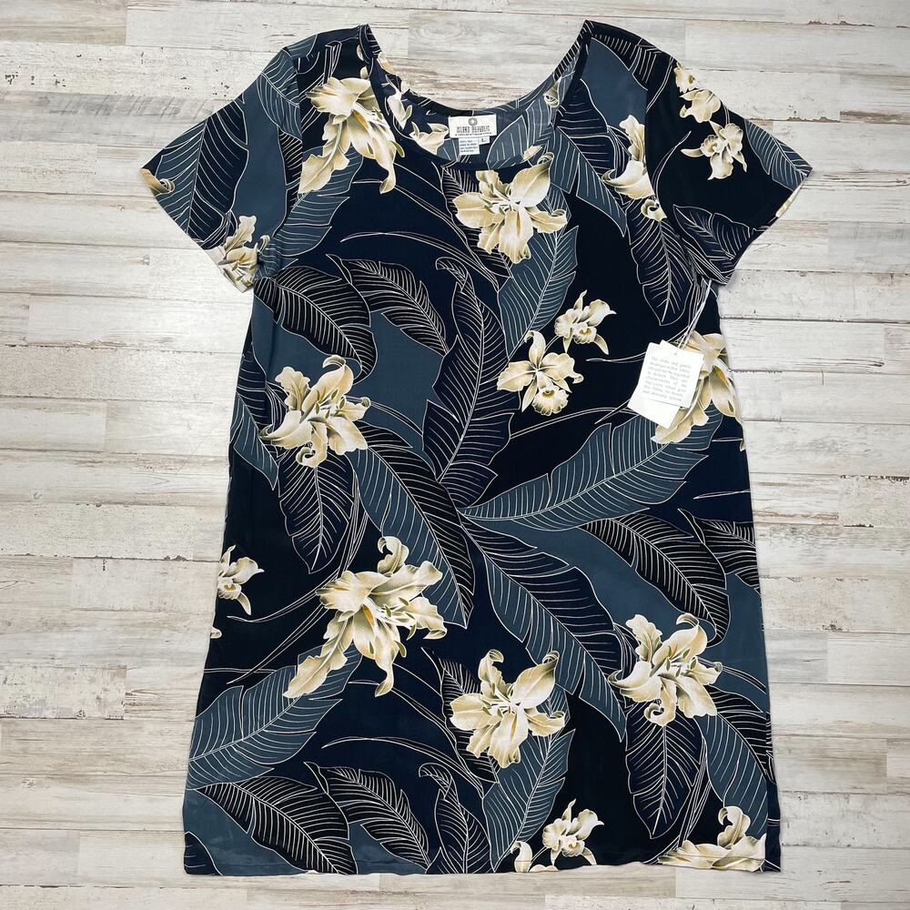 Island Republic Black Silk Floral Dress Short Size L C101603